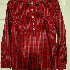 Talbots Tartan Plaid Holiday Blouse